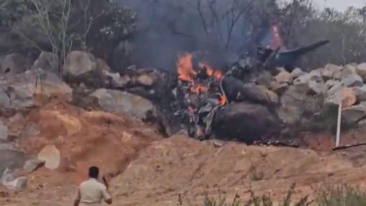 IN PHOTOS: IAF trainer aircraft crashes near Hyderabad, kills 2