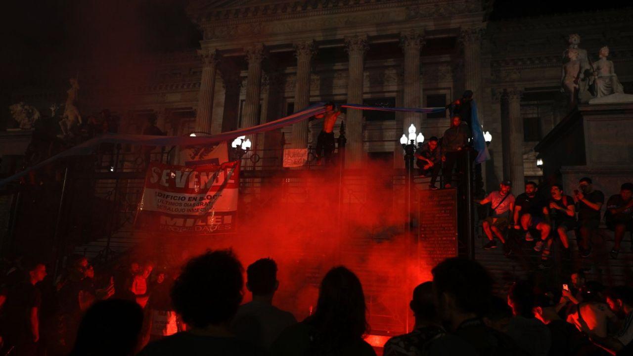 Demonstrators congregated in Buenos Aires, heading towards Plaza de Mayo, an iconic site for protests since the country's 1980s dictatorship, leading to tense encounters with law enforcement.