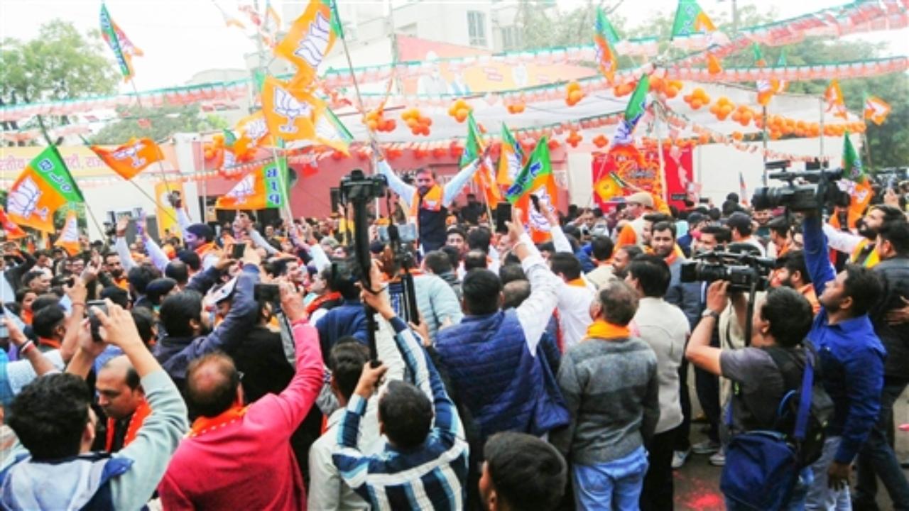 The BJP was racing towards power in the Hindi heartland states of Madhya Pradesh and Rajasthan and had a distinct edge in Chhattisgarh while the Congress was poised to oust the BRS in Telangana in a crucial electoral exercise ahead of Lok Sabha polls just months away.