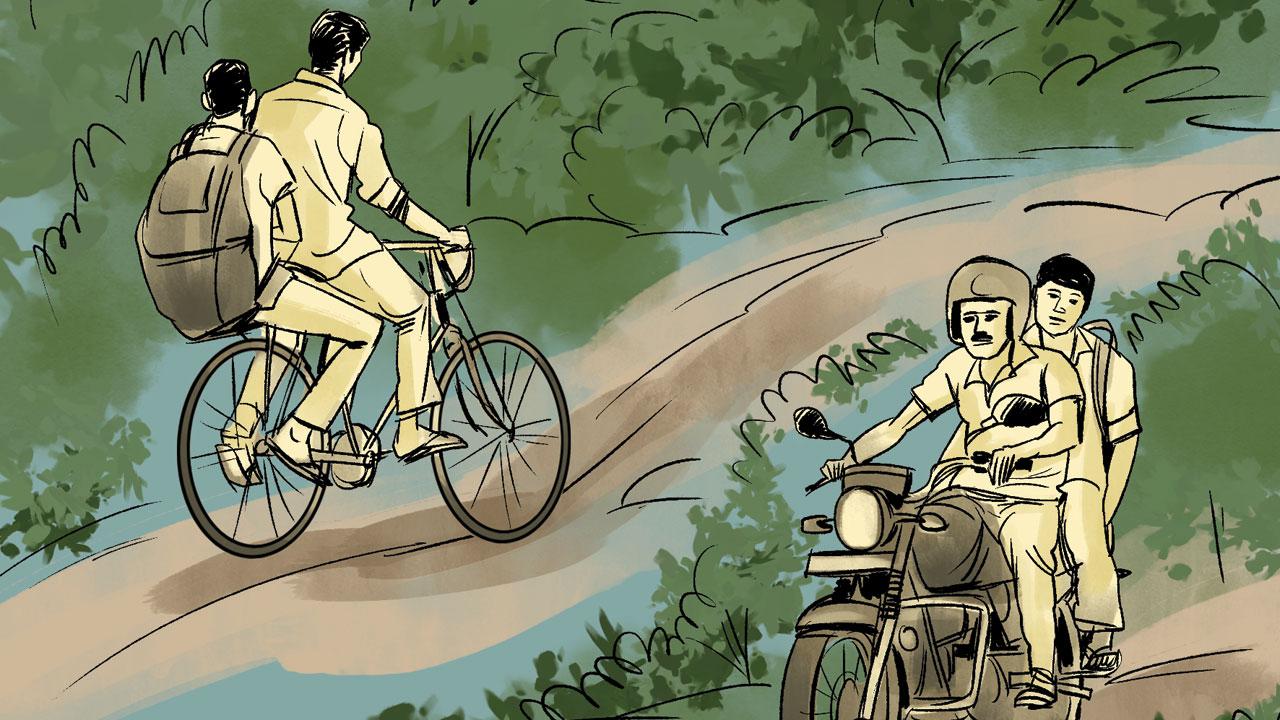 In rural areas, far from urban centers, agents guide individuals to illegally cross the border on both sides, navigating through farms on motorbikes and bicycles