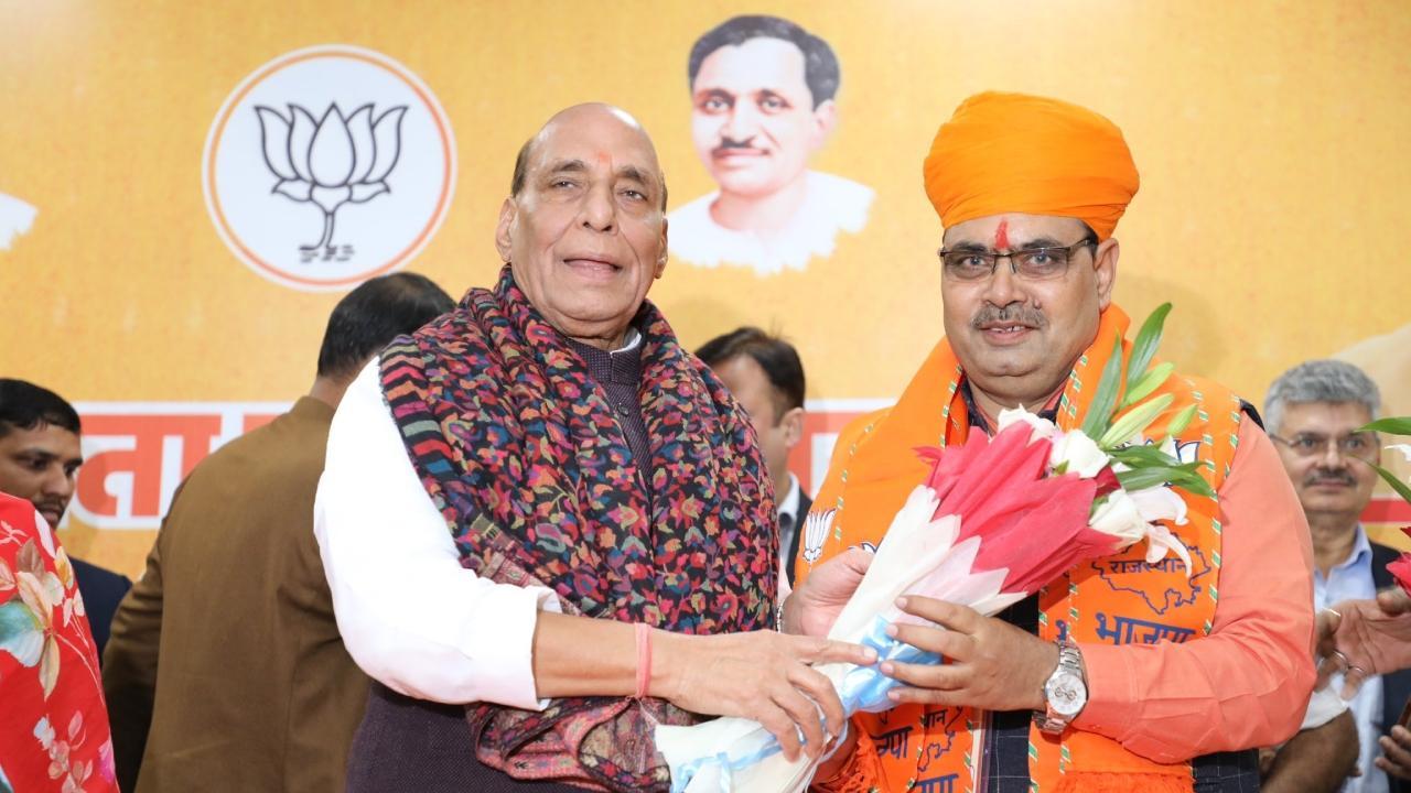 The BJP picked first-time MLA Bhajan Lal Sharma as Rajasthan's new chief minister. Pics/PTI and X