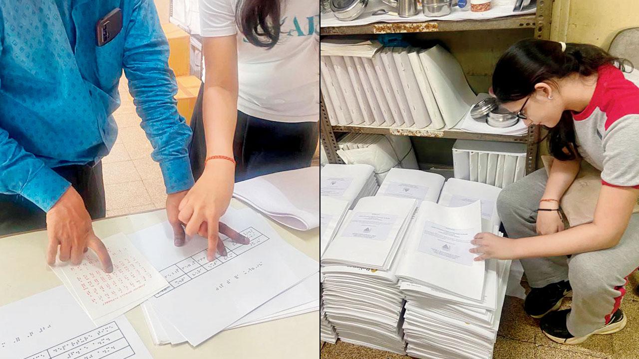 Ariana Singhi inspects the Braille print and final newspapers