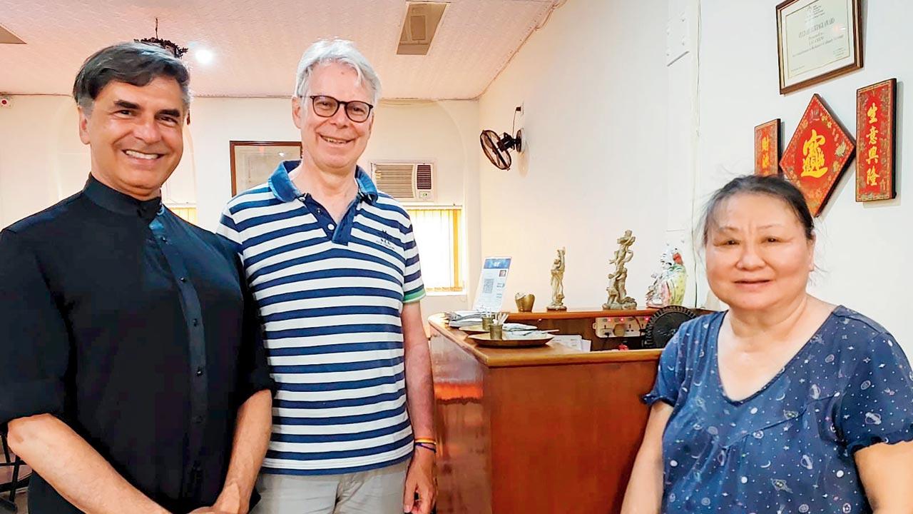 Josephine Huang with guests at Eau Chew, Kolkata’s oldest surviving family-owned Chinese restaurant, originally started as an eating house for Chinese immigrants working in the city