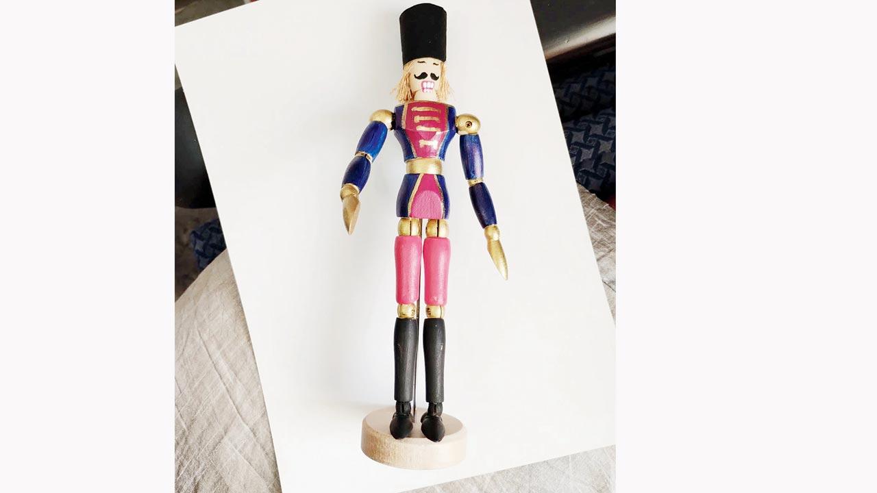 A nutcracker made from a reused doll