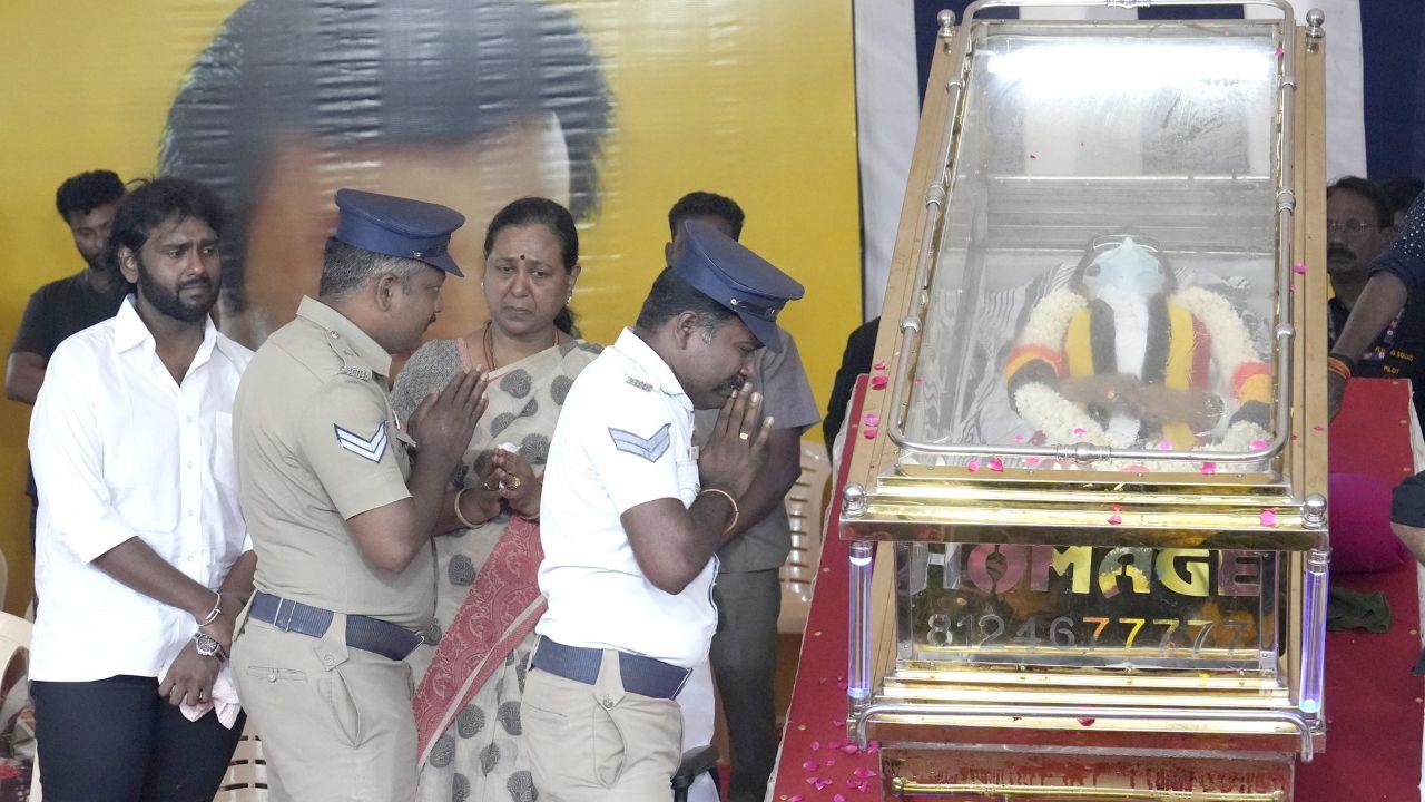 Vijayakanth's legacy, marked by his influential roles in films and politics, remains etched in the memories of Tamil Nadu's people as they bid him a dignified farewell at the public viewing in Chennai's Island Ground.