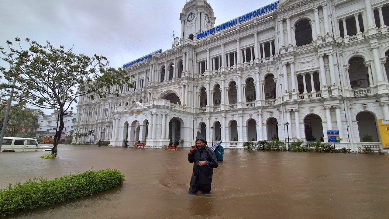 Chennai faced significant disruption due to heavy rainfall, resulting in flooded areas, including Marina Beach, and road blockages. The government advised precautionary measures and issued a red alert for the state.