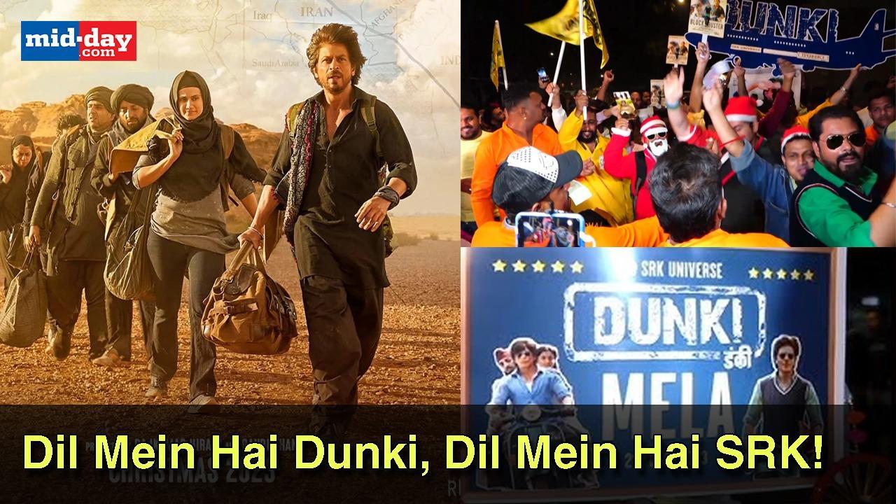 Fans Celebrate Shah Rukh Khan's Dunki With 'Dhol', 'Nagada', & Fireworks