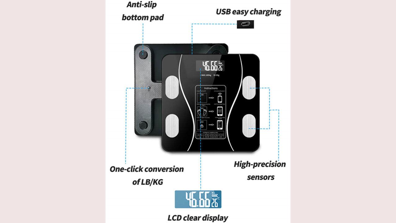 FitScaleX Smart Scale, Smart Scale 12 Measurements,Bluetooth Smart Scale  for Body Weight,Digital Bathroom Scale for Body Fat,BMI and Muscle,Body