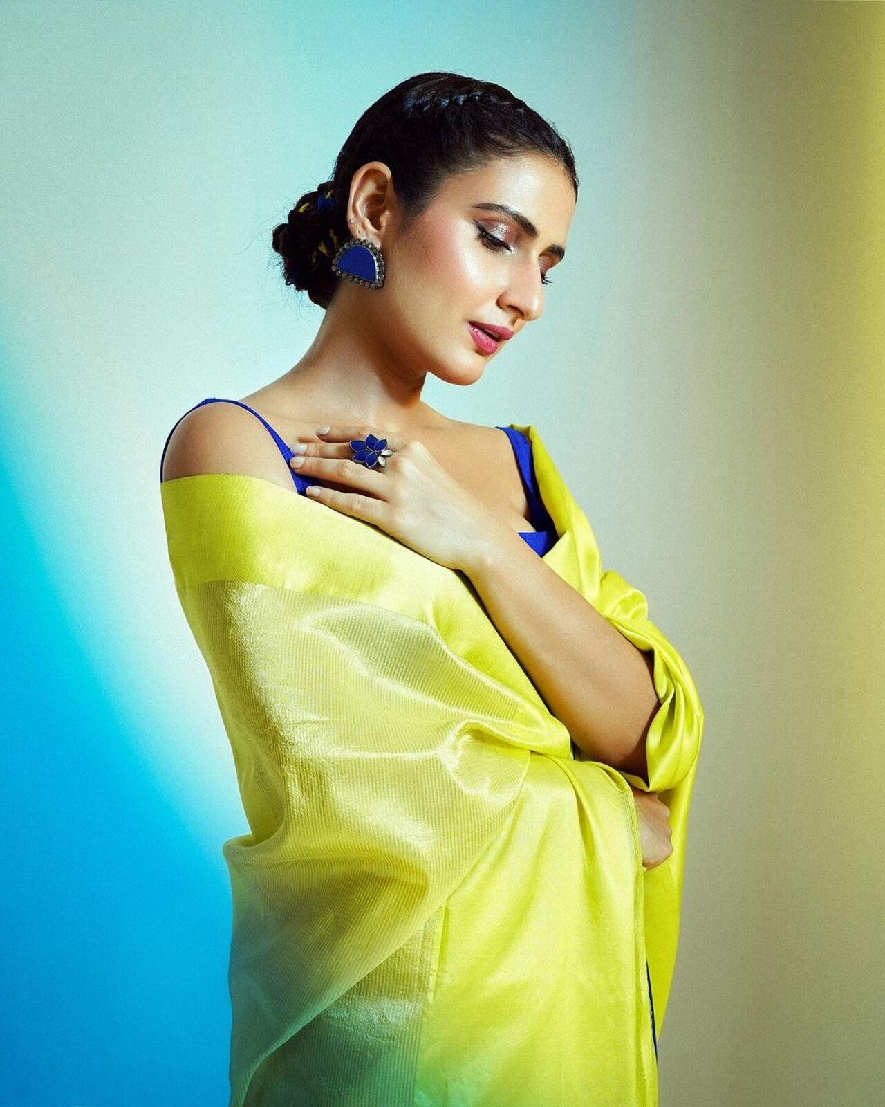 If you're attending your friend's wedding and want to look your best, this neon green saree is the perfect choice