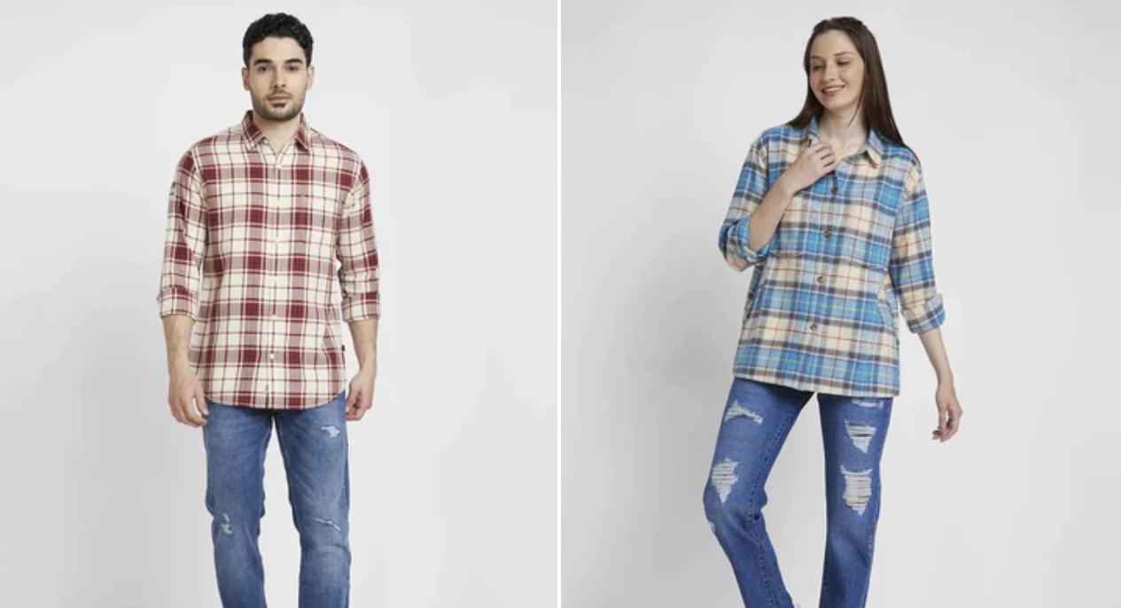 For Mumbai weather Men can choose lightweight flannel shirts in breathable fabrics. Roll up sleeves for a relaxed look and pair them with shorts or lightweight chinos. Wear loafers or boat shoes to complete the ensemble. Women can opt for flannel dresses in loose-fitting styles to allow airflow. Consider tying a flannel shirt around the waist for a trendy touch without added warmth. 