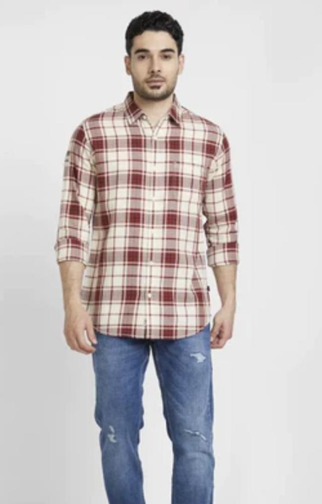 Pair a classic flannel shirt with jeans, a t-shirt, and boots. Tuck a flannel shirt into chinos or dress pants and add a blazer or sweater