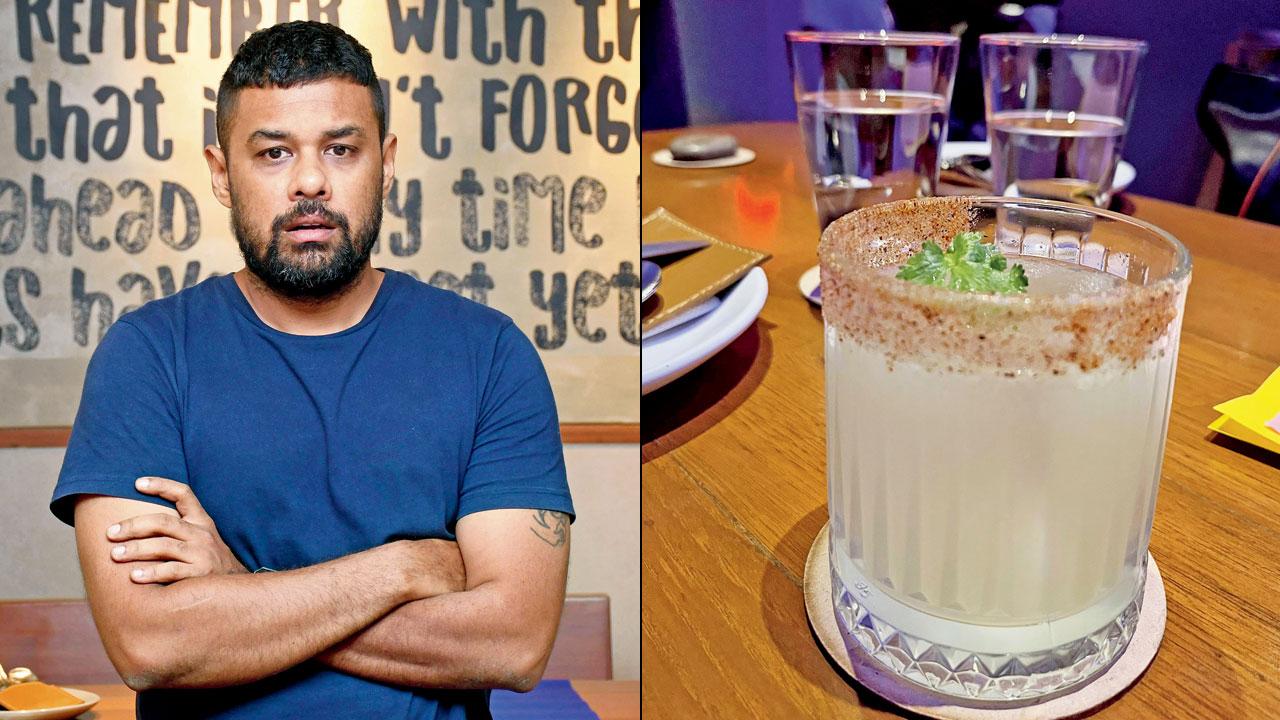 Chef Gresham Fernandes at the restaurant. File pic (right) The interiors of the space