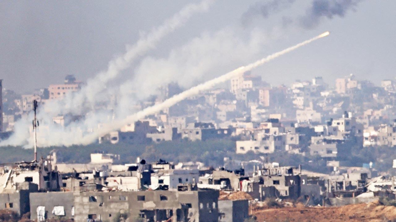 Rocket being fired from inside Gaza towards Israel. Pic/AP
