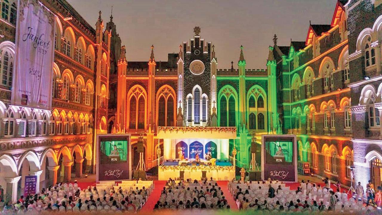 St Xavier’s College lit up in the colours of the National Flag for a previous edition