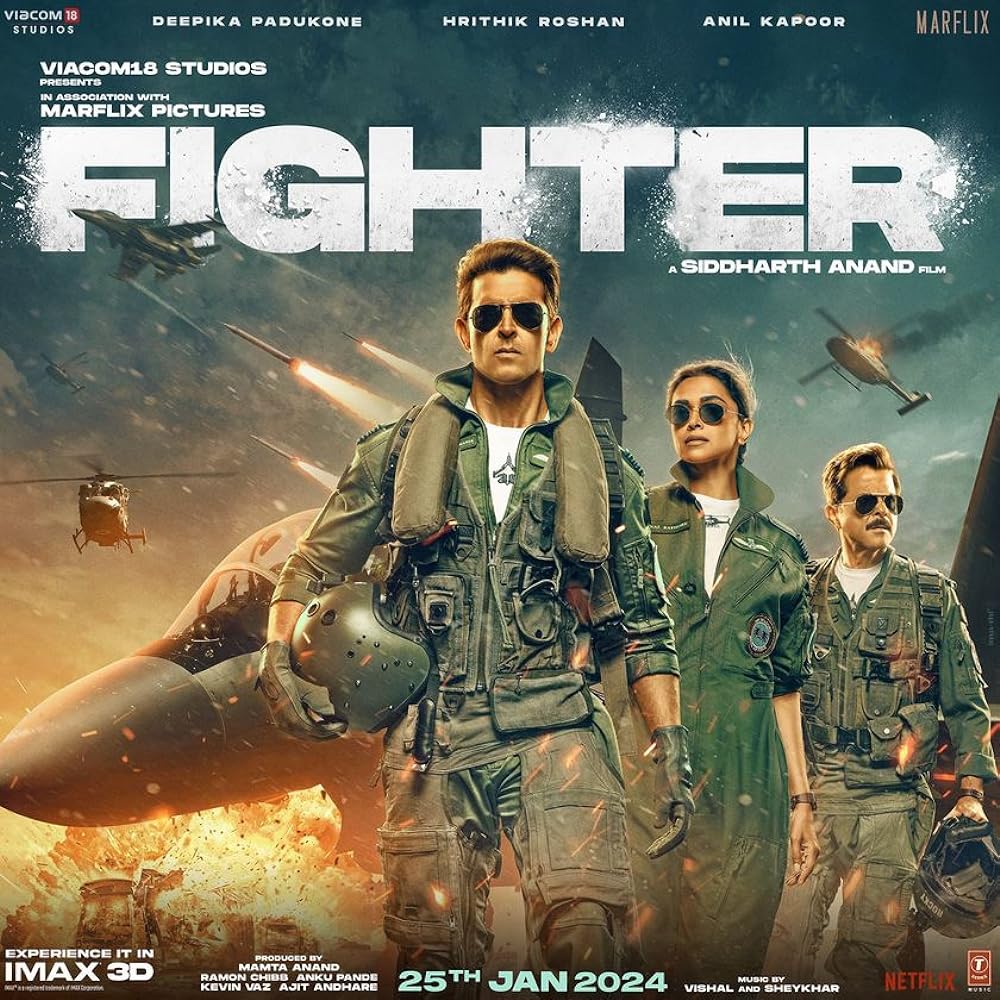 Theatrical ReleasesFighterThe chemistry between Hrithik Roshan and Deepika Padukone is creating a buzz in 'Fighter', hinting at an aspirational story about Shamsher Pathania's journey in the Indian Air Force to become a hero, leaving audiences excited for this gripping movie.