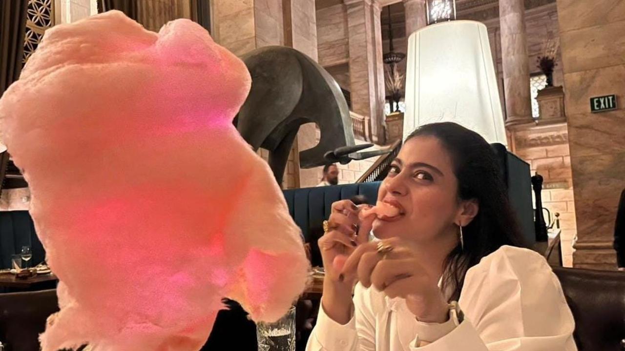 'My dentist may not approve...': Kajol celebrates International Cotton Candy Day