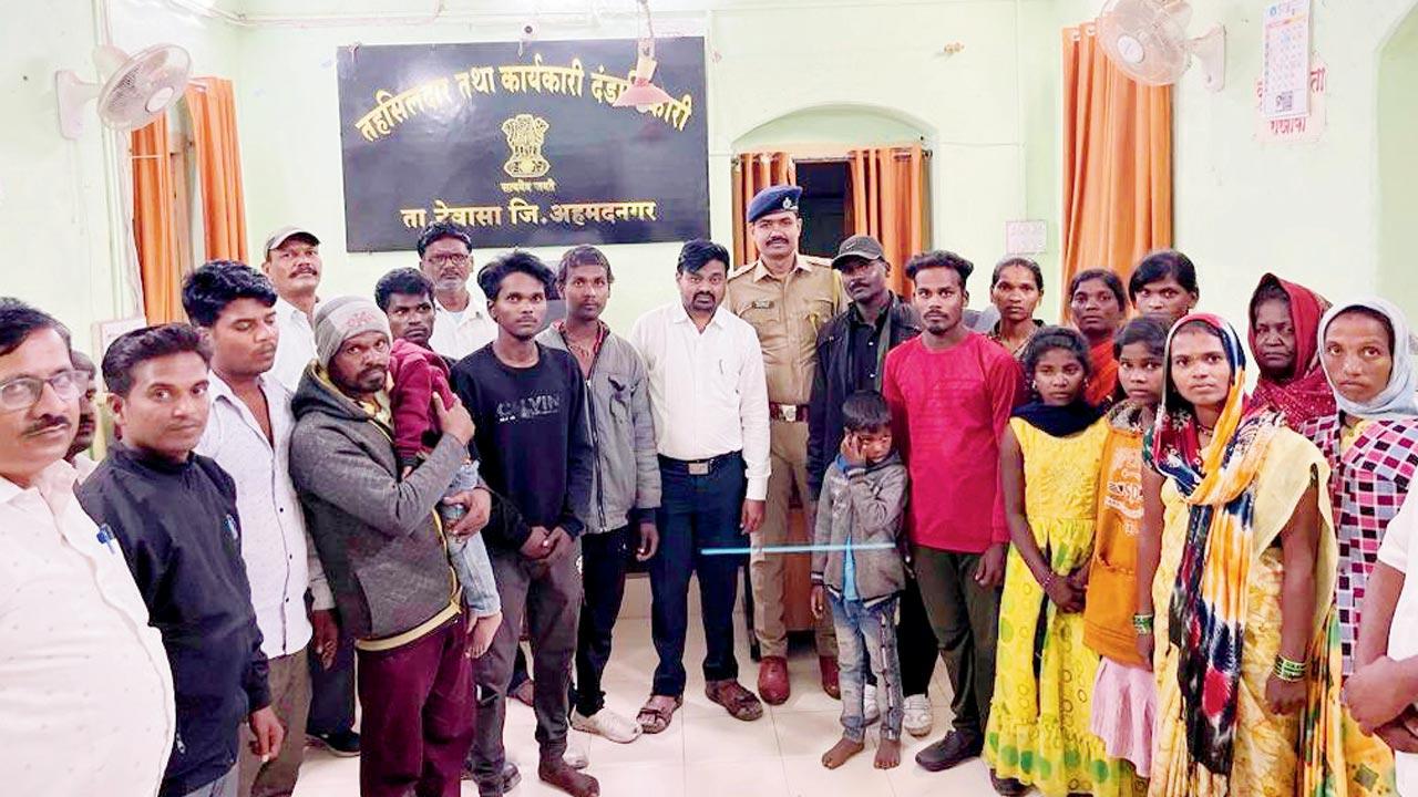 Tribals at Tahsildar office. Pics/Hanif Patel