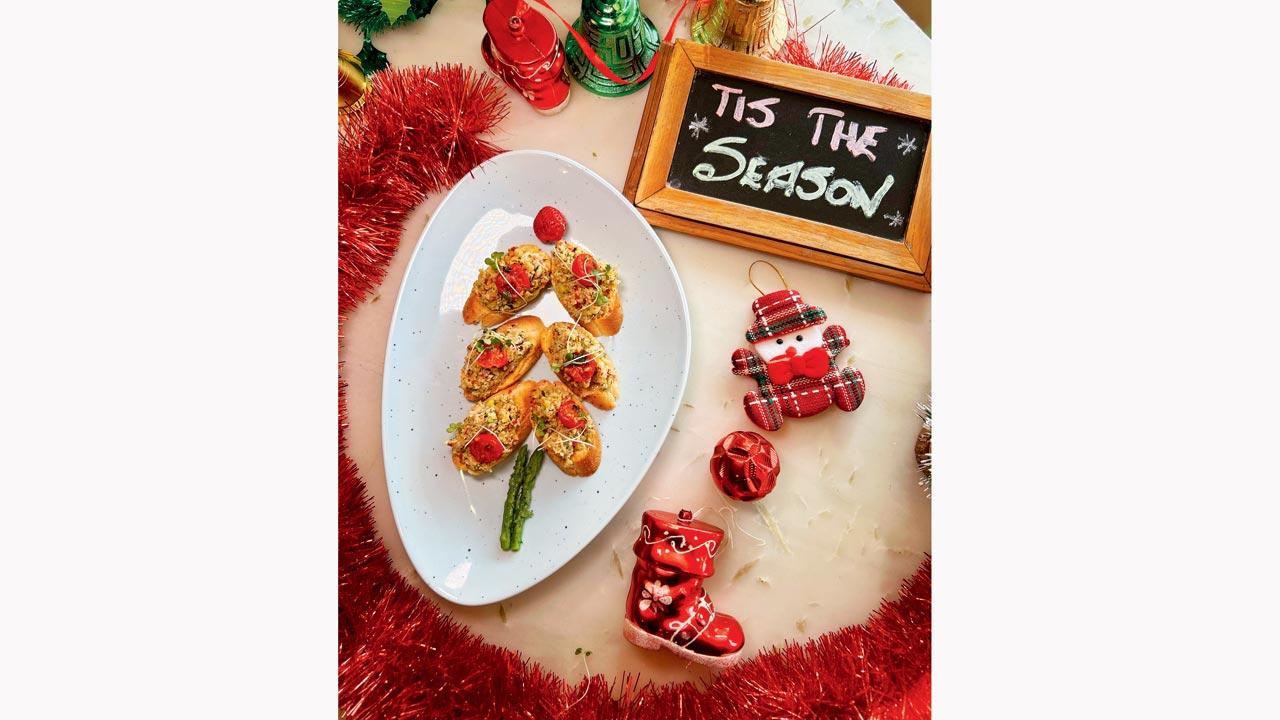Winter crab crostini