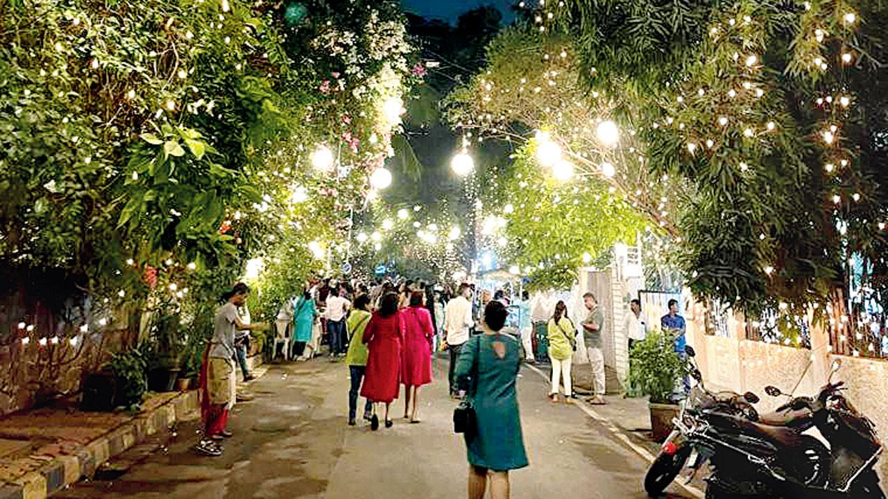 Convent Street in Christmas mode in Bandra