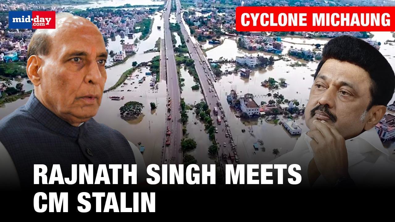 Cyclone Michaung: Defence Minister Rajnath Singh meets Tamil Nadu CM Stalin