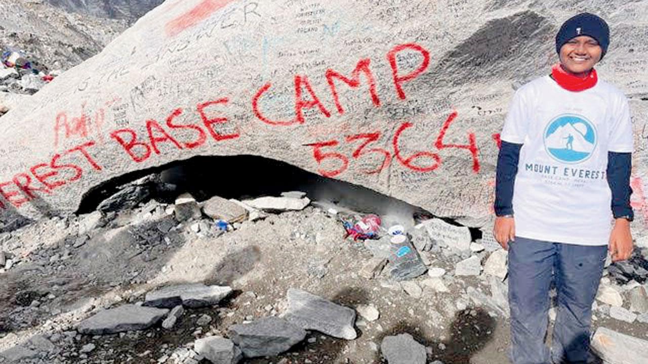 Om Desai at Everest base camp