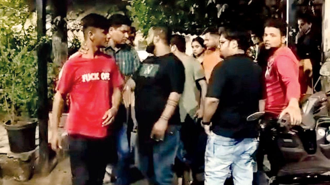 Suspects at the scene of the raid. Pics/Navneet Barhate