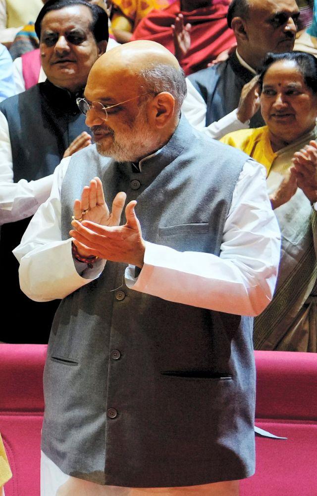 The meeting was held at the Balayogi Auditorium in the Parliament House complex with BJP`s top brass in attendance. 