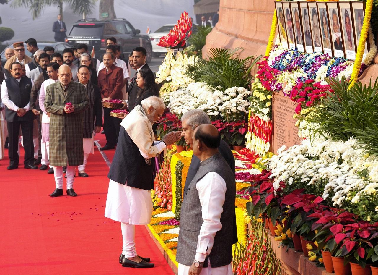 Prime Minister Narendra Modi also interacted with the family members of the Jawans who sacrificed their lives in the Parliament attack on December 13, 2001