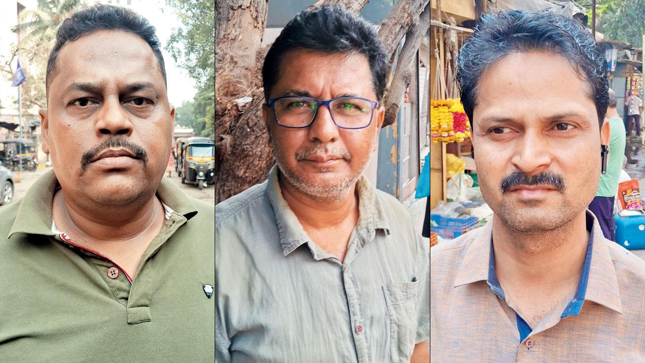 Local residents Vinayak Naik, Nasir Deshmukh and Rahul Jaiswal