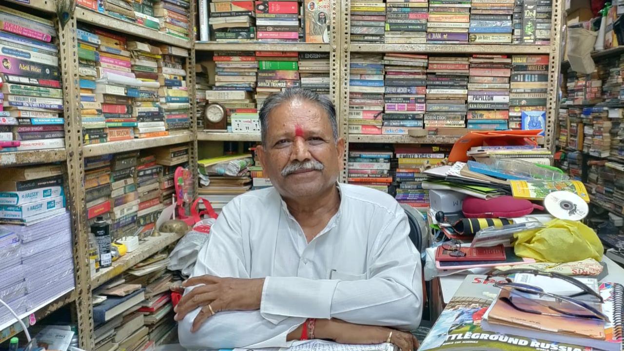 Vile Parle-based Ramji Patel started Kamal Book Shop in 1985 and has been running it ever since then with the help of his sons. Photos Courtesy: Nascimento Pinto