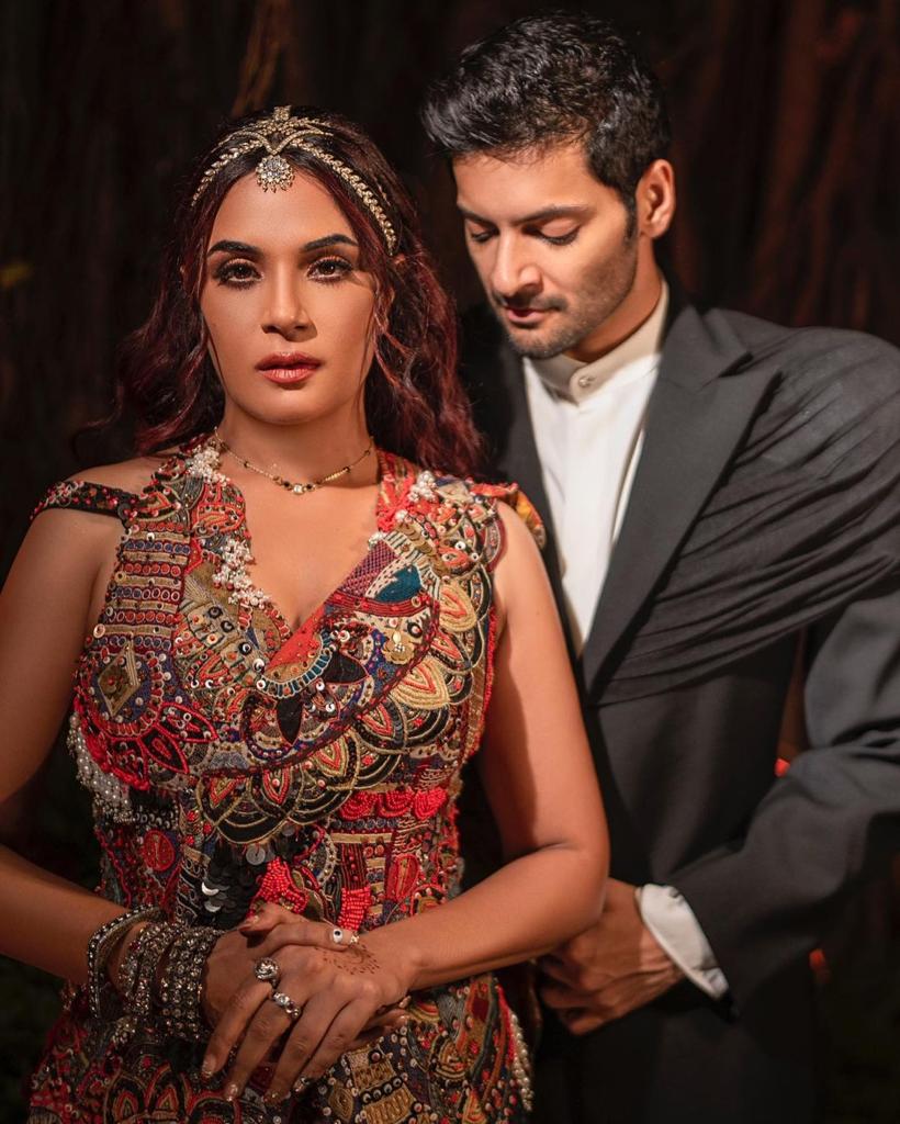 A Boho-themed wedding inspiration? Richa Chadha wore an interesting outfit for one of her wedding functions and it is a winner