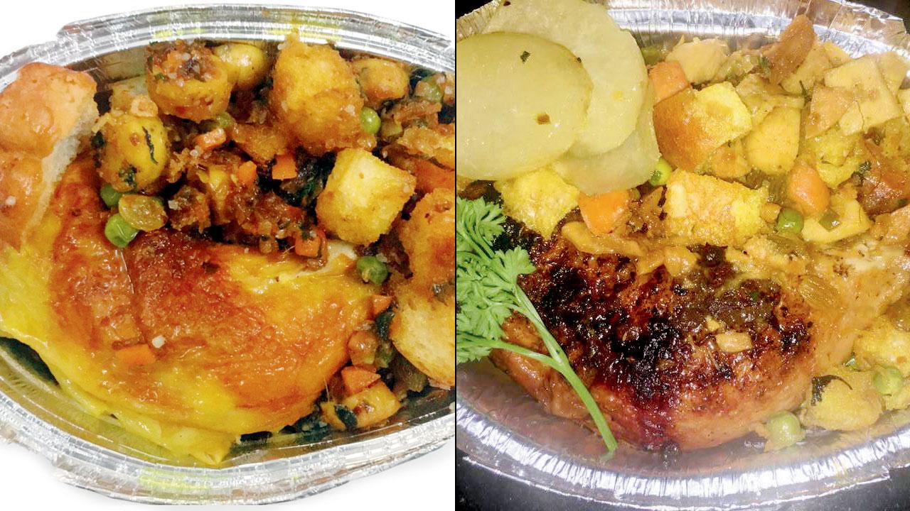 Roast chicken; (right) EI brown chicken roast