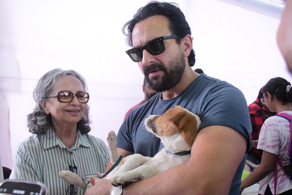 Saif Ali Khan and Sharmila Tagore attended a pet adoption camp in the city