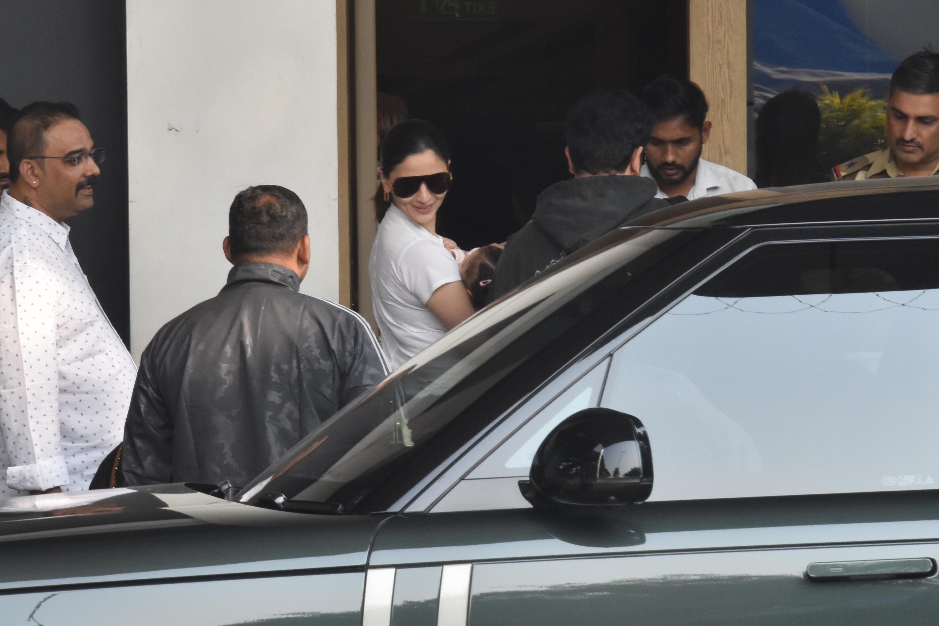 Alia Bhatt, Ranbir Kapoor and Raha were snapped as they left for their vacation