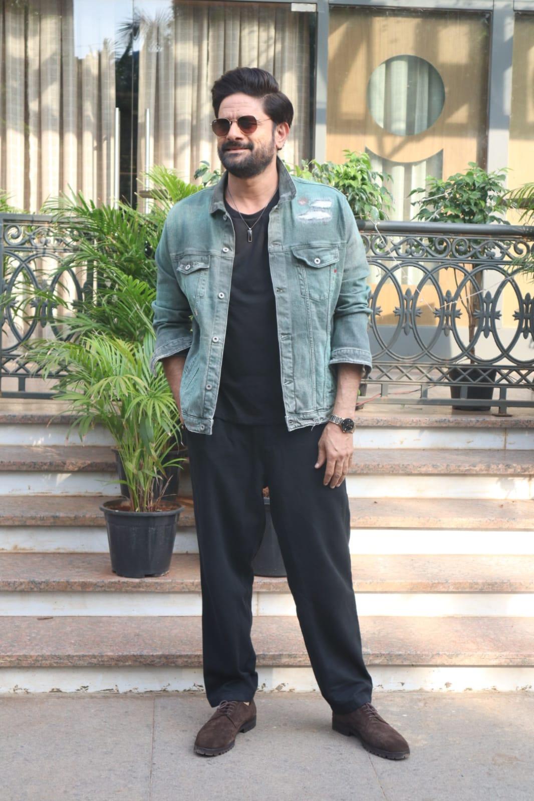Jaideep Ahlawat posed for the paparazzi as he was snapped in the city