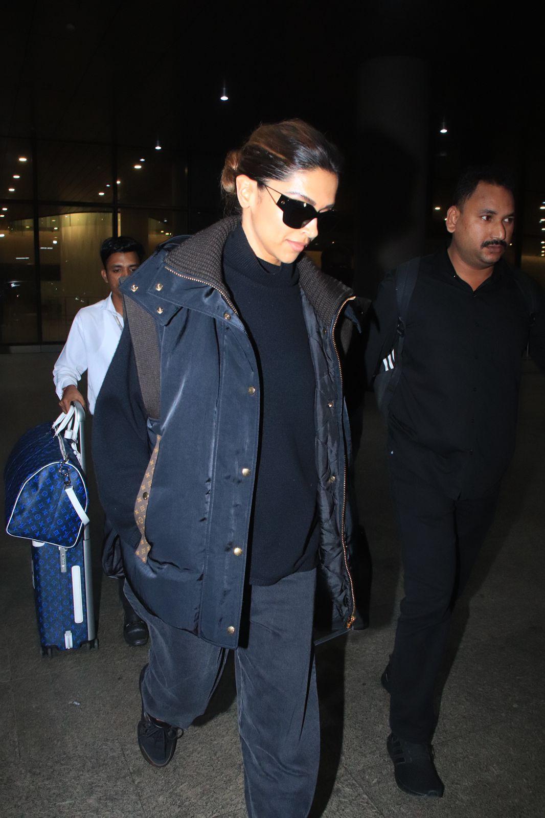 Deepika Padukone, who will soon be seen next to Hrithik Roshan in 'Fighter', was spotted at the Mumbai Airport in the early hours of the morning