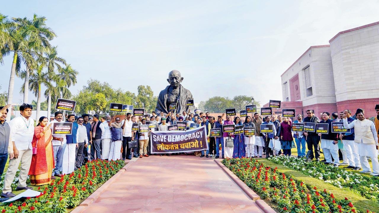 Suspended MPs to hold protest at Jantar Mantar