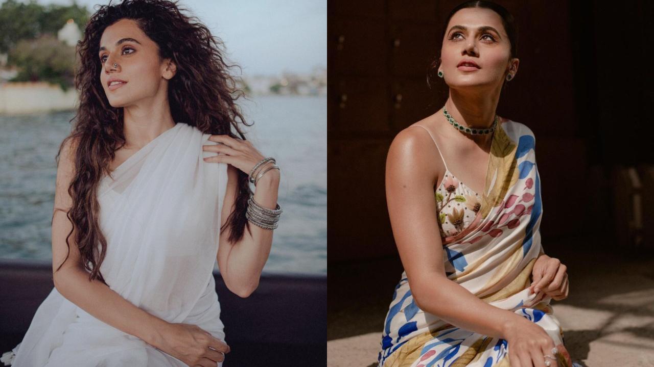From modern prints to traditional elegance, Taapsee Pannu’s saree saga