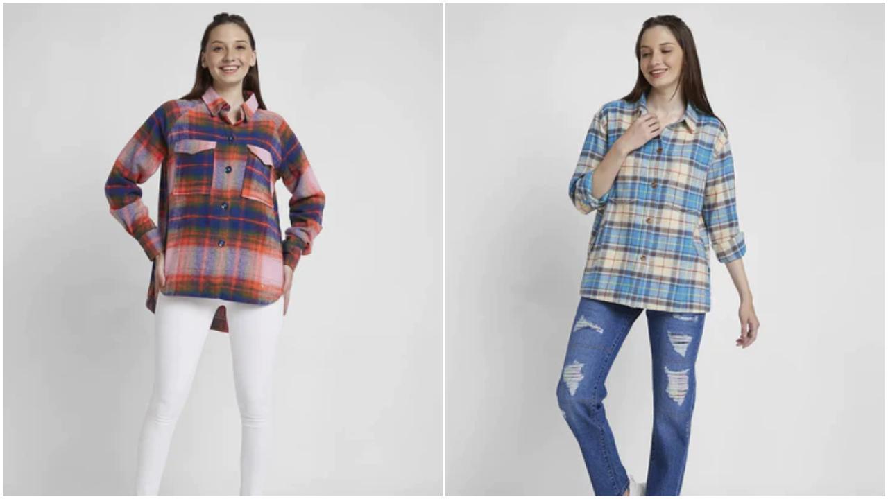 For women Tuck a flannel shirt into high-waisted jeans or a midi-skirt. Tie a flannel shirt around the waist over a dress. Layer a flannel shirt under a leather jacket or a faux fur vest. Pair a flannel shacket over a t-shirt and leggings.