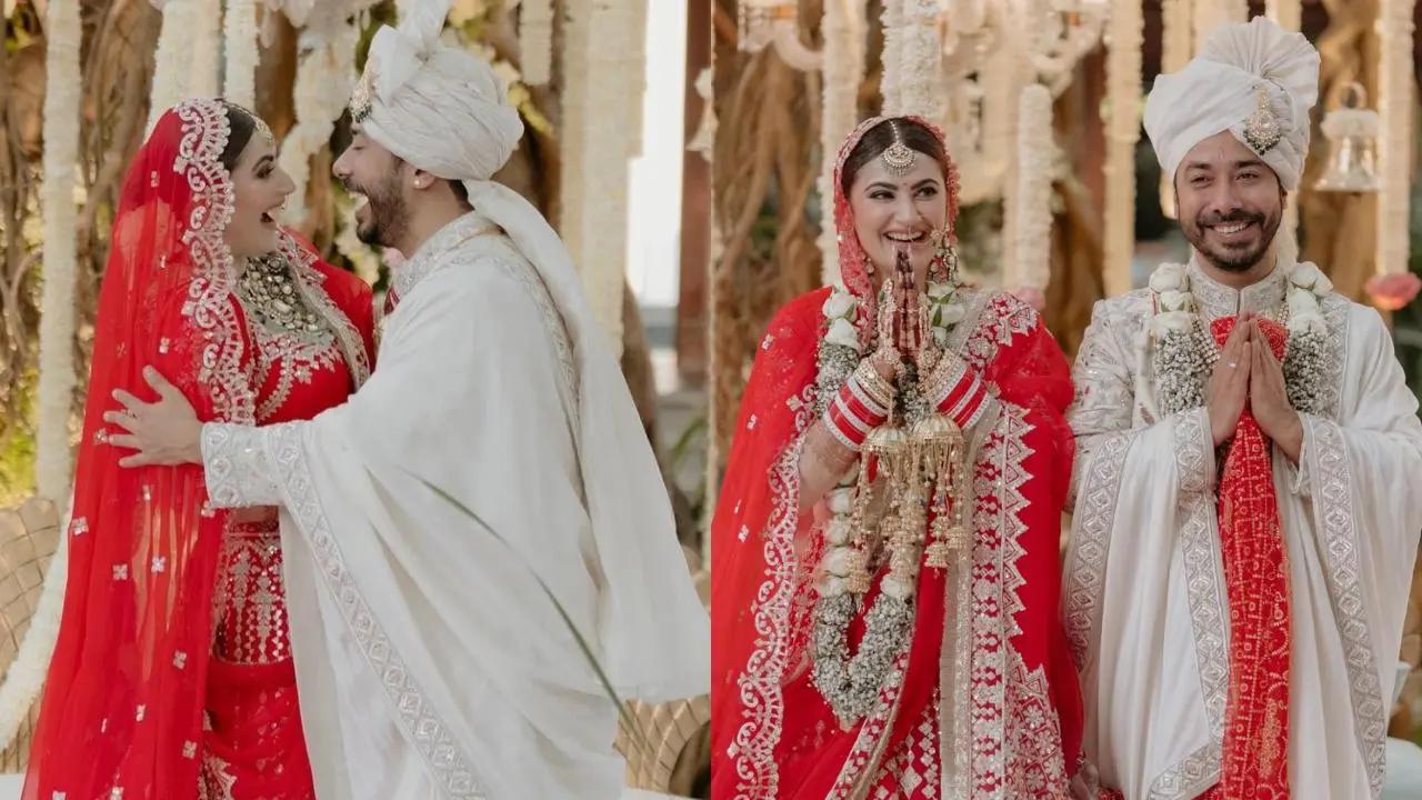 Shivaleeka Oberoi tied the knot with Abhishek Pathak on February 9 in Goa. The two looked absolutely gorgeous on the big day. The actress opted for a traditional red lehenga, while Abhishek complemented her in a white sherwani