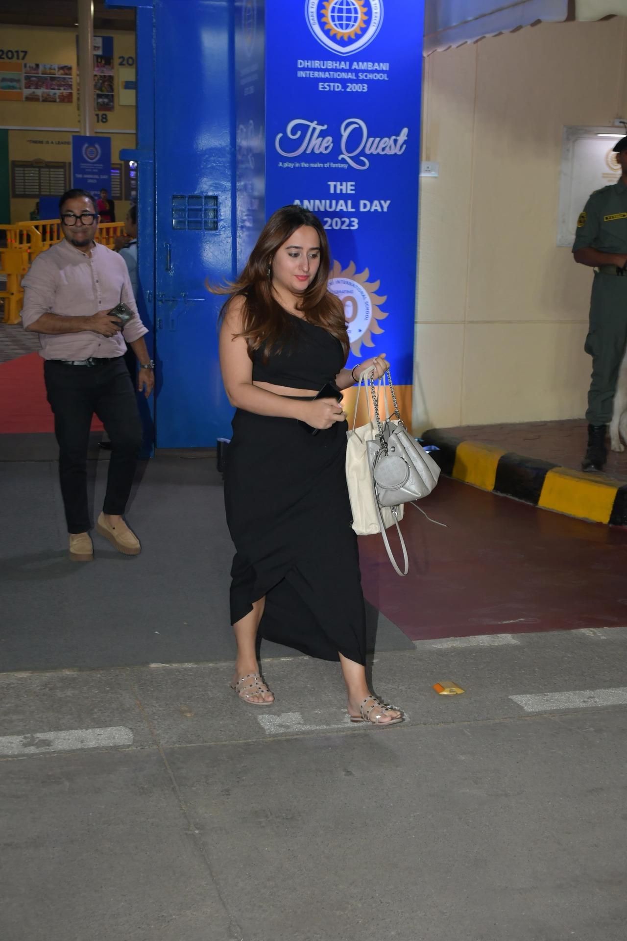 Varun Dhawan's wife Natasha Dalal was also spotted at the school event