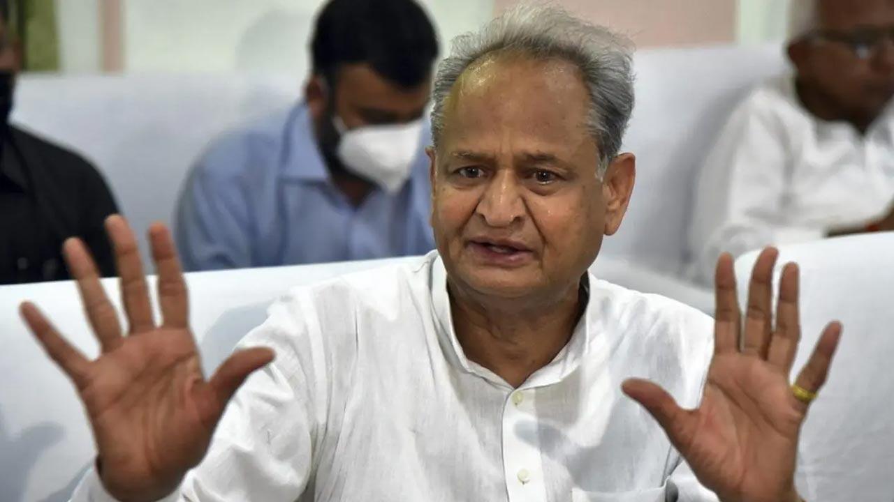 Ashok Gehlot congratulates Bhajan Lal Sharma on being sworn in as Rajasthan CM