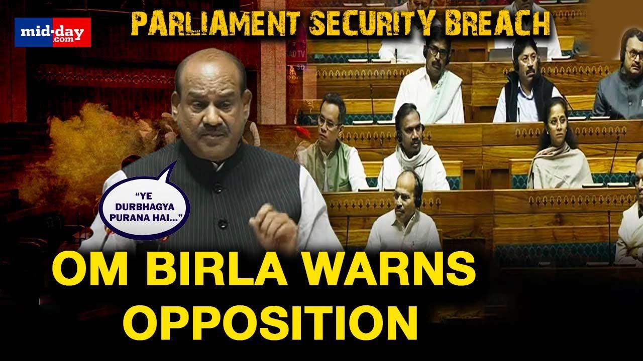 Parliament Security Breach: Opposition creates uproar, LS speaker warns sternly