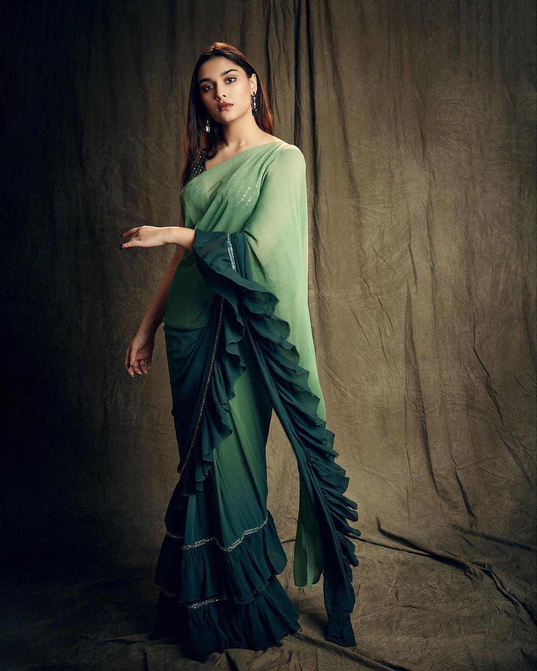  Saee's green ensemble is a brilliant choice for any bridesmaid looking to ace her look