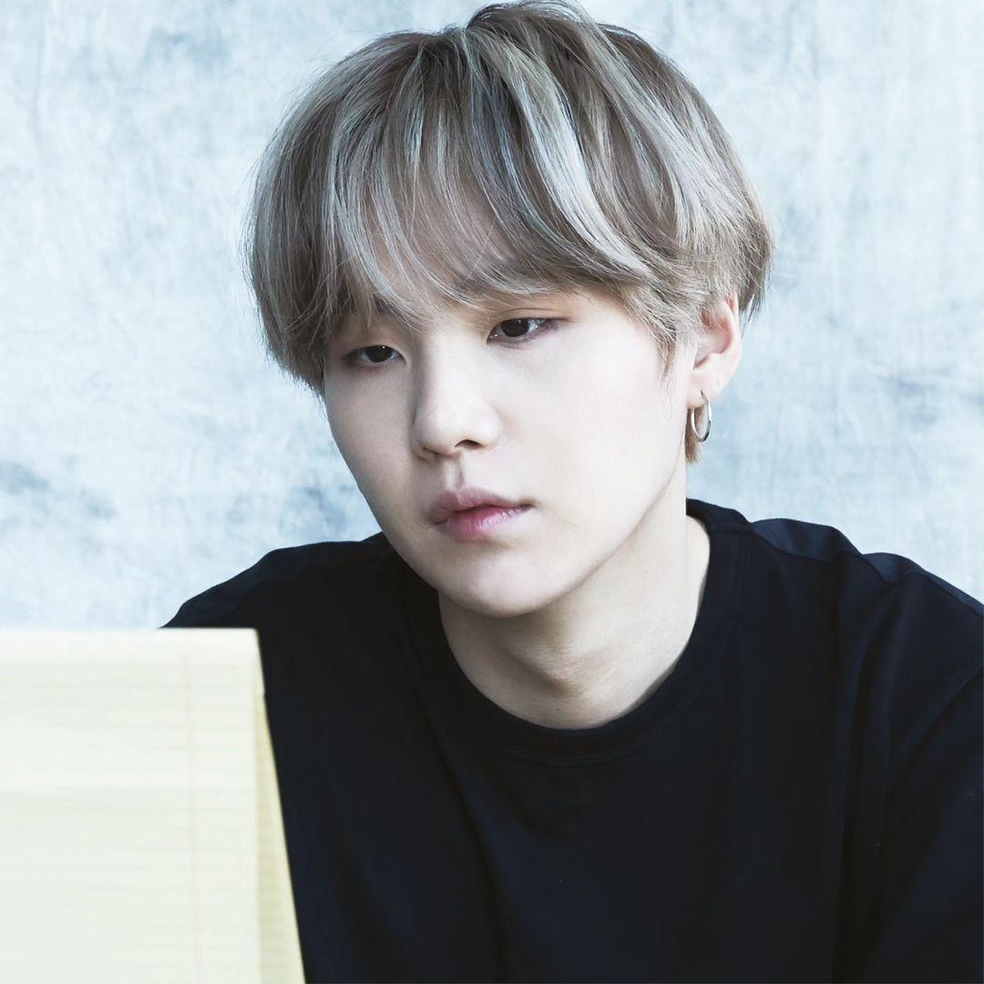 This photo of rapper and producer Suga, real name Min Yoongi, shows him in his work mode, probably conjuring up some new music