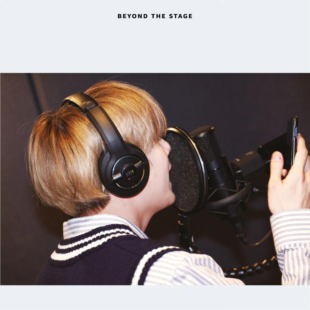 The preview cuts also included photos of the BTS members from their 2020 era, when some of them had different hair colours. Suga is seen sporting a golden brown in the recording studio here