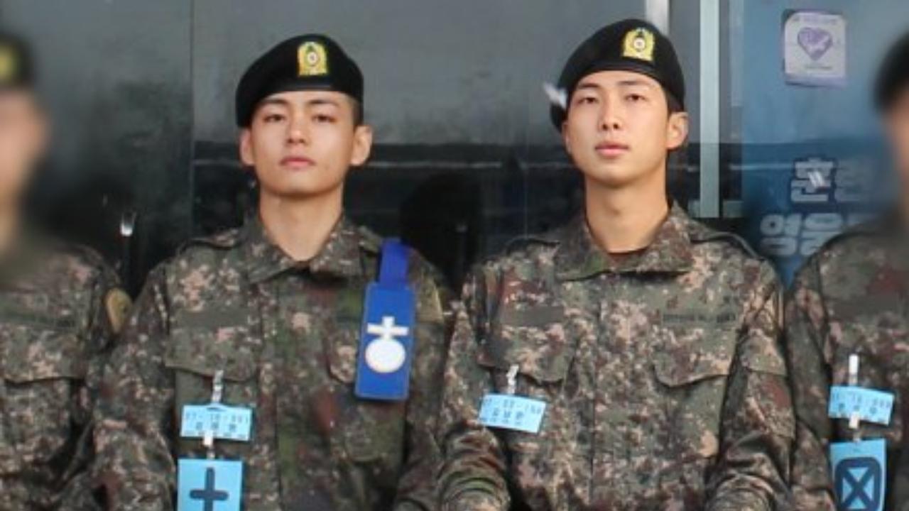 BTS: New pictures of RM and V in their military uniform surface online