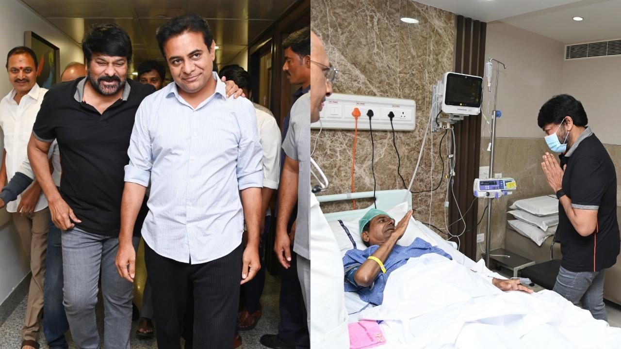 Chiranjeevi meets ailing BRS chief K Chandrashekara Rao at Hyderabad hospital