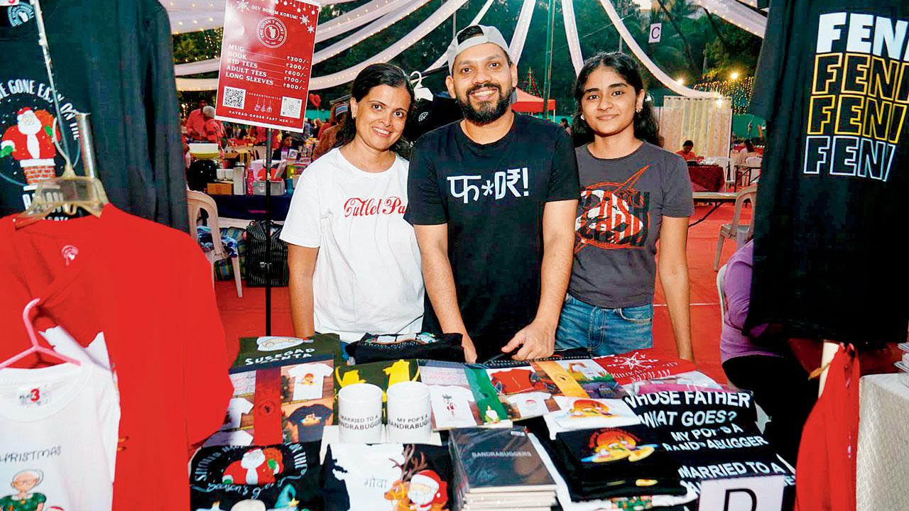 (Left to right) Gretchen Ferro, Aaron D’Souza and Erin Fernandes helming the stall