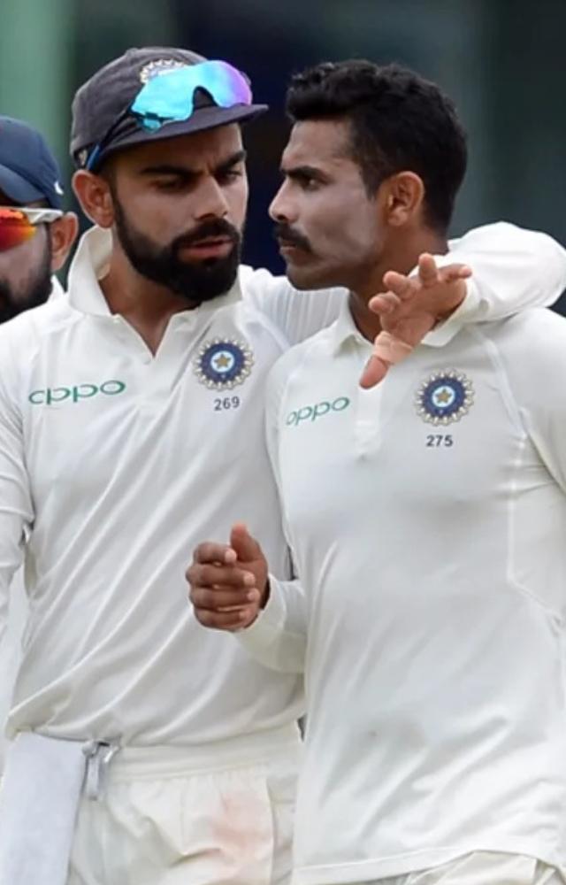 On October 10, 2019, Ravindra Jadeja shouldered Virat Kohli and scored 225 runs